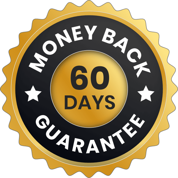 60-day money-back guarantee seal