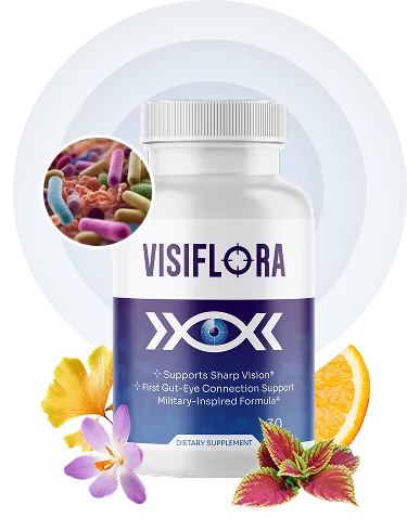 VisiFlora daily gut-eye vision support capsules bottle